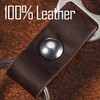 KeyUnity KM02 Titanium Belt Clip Carabiner Leather Keychain Holder with