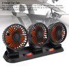 Three Head Car Fan 2 Speed Adjustable 360 Degree Rotation