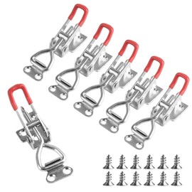 6 Pcs Toggle Clamp Latch, Metal Toggle Latch, Adjustable Toggle Catch Latch Clasp, Quick Release Tension Lock for Case Cabinet Boxes Closure Tool Boxes Latch Clamps Tool, 100kg/220lbs