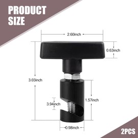 Anyhut 2 PCS Hood Strut Clamps, Heavy-Duty Aluminum T-Handle Locking Clamps, Anti-Slip Hood Prop Tool, Universal Rod Retainer for Secure Vehicle Engine Accessory (Black)