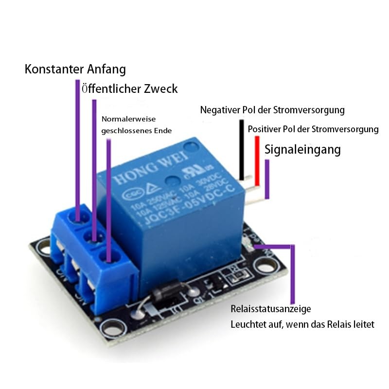 GERUI 7 pieces relay 5V KY-019 1-channel relay module board