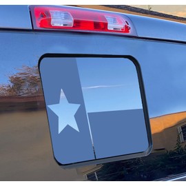 for Ford F150 2015-2025 2026 Rear Middle Window Texas Flag Decals, Matte Black Texas Flag Decal