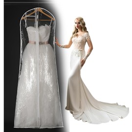 Transparent Wedding Dress Cover, Garment Bag, 180 cm, Breathable Garment Bag, Dustproof, Garment Bags with Zip, for Wedding Dresses for Wedding Dresses, Evening Dresses or Long Coats