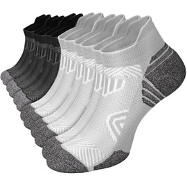 Ankle Compression Sock for Men and Women 6 Pairs, Running Athletic Socks Low Cut with Arch Support