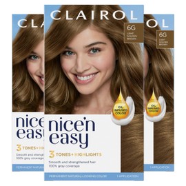 Clairol Clairol Nice 'N Easy Permanent Hair Color Kit, 116A/6G Light Golden Brown (Pack of 3) (Packaging May Vary)