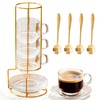 SJORHNUS 5.4 oz Espresso Cups Set of 4,Clear Glass Coffee