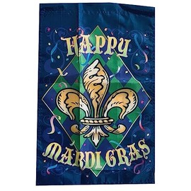 12X18 MARDI GRAS FLEUR DE LIS GARDEN POLE SLEEVE HOUSE FLAG BANNER 100D
