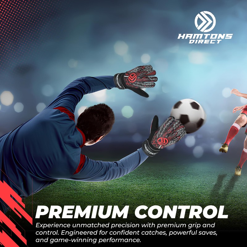 Hamtons Professional Goalkeeper Gloves - Durable Grip, Anti-Slip Design with