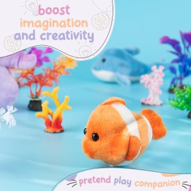 Forest & Twelfth Stuffed Clownfish, Single Mini Stuffed Animal Plush Toy for Kids, Ocean Party Favors and Goody Bags, Classroom Treasure Box Prizes, Stocking Stuffers (Clown Fish)