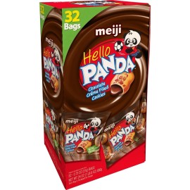 Hello Panda Meiji Hello Panda Cookies, Chocolate Crème Filled - 32 Count, 0.75oz Packages