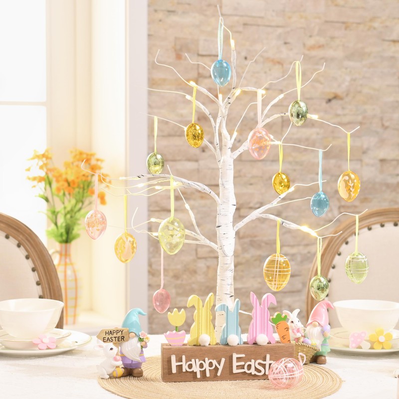 Valery Madelyn 26Pcs Easter Eggs Tree Ornaments for Easter Decorations,