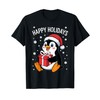 Cute Christmas Penguin Wearing Santa Hat Xmas Party Costume T-Shirt