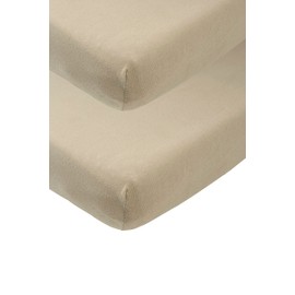 Meyco Baby Plain Fitted Sheets for Cot Bed (Flat Sheet with Soft Jersey Quality, Made from 100% Cotton, Perfect Fit thanks to All-Round Elastic, Breathable, Dimensions: 60 x 120 cm), Taupe