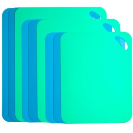 Plastic Flexible Cutting Mats for Kitchen, Color Coded Chopping Board Set, Cutting Board Sheet for Kitchen Cooking, Dishwasher Safe, 3 different sizes Cutting board mats set of 9pc