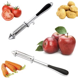 CuiCanfla 5 and 1 Vegetable and Fruit Peeler Grater, 3 and 1 Vegetable and Fruit Peeler, All-in-One Stainless Steel Cutter,All in One Vegetable and Fruit Peeler,Slicer, Grater,and Peeler,Bottle Opener