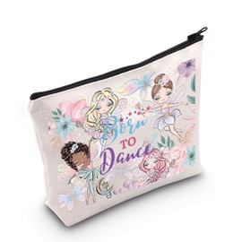 WZMPA Dancer Cosmetic Makeup Bag Dance Lover Gift Born To Dance Makeup Zipper Pouch Bag For Dance Team Dance Teacher, Born To Dance F, Fit