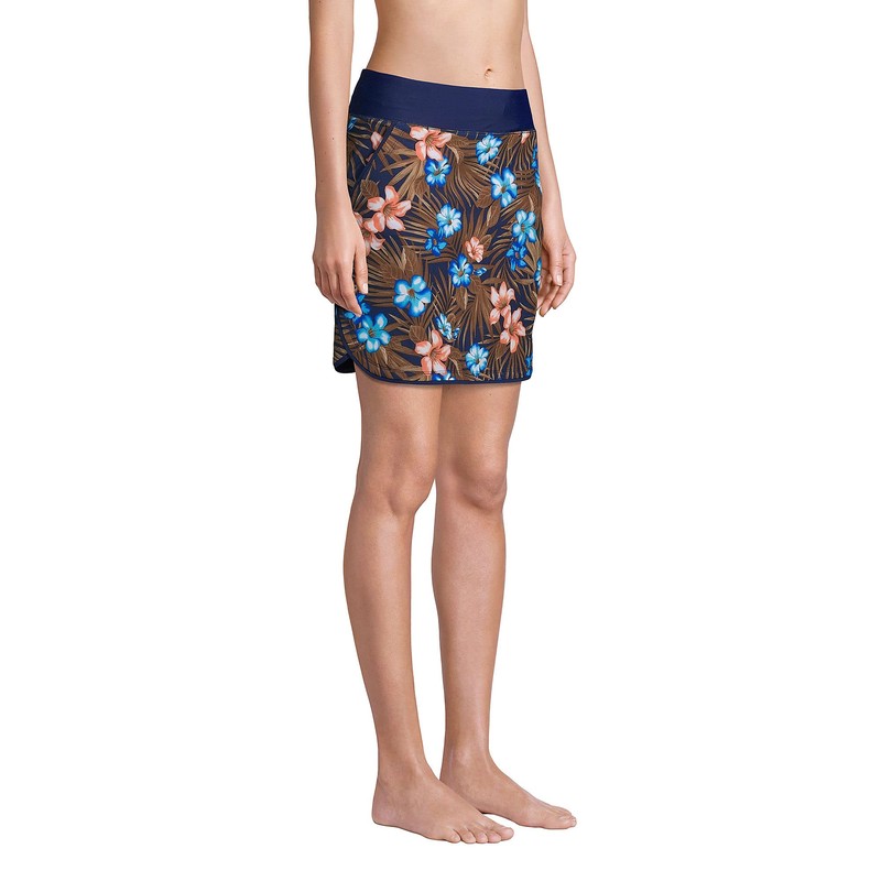 Lands' End - Falda de natación para mujer con cintura