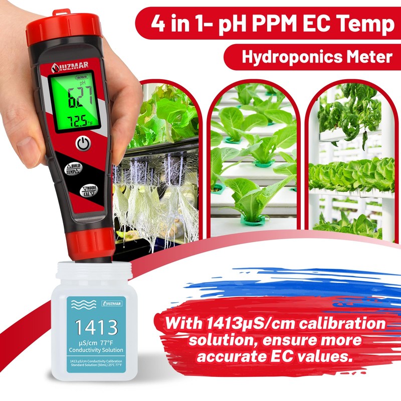 UIUZMAR pH Meter for Water Hydroponics Supplies - pH Up