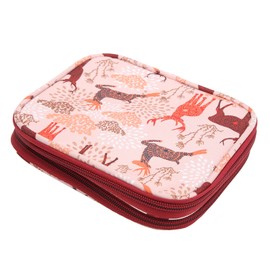 Crochet Hooks Bag Oxford Cloth Portable Knitting Needles Case with Sika Deer Pattern for Crocheting Tools