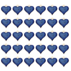 PATIKIL Heart Charm, 30Pcs Mini Lovely Heart Pendant Charm Bulk Resin Beautiful Cute Designer for Jewelry Making Bracelets Earrings Necklace Wedding Crafts Christmas, Blue