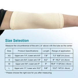 Arm PICC Line Sleeve Protector Elbow Breathable Cast Cover for Arm Circumference 9"-10.2" Camel (S)