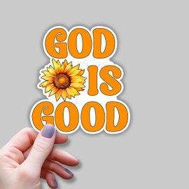 (3 pcs) God is Good Sticker Christian Bible Verse Jesus Vinyl Decal Motivation Inspirational Quotes Stickers for Books Laptops Phonecase Water Bottles Kindles Car Hard Hat -2.8x3