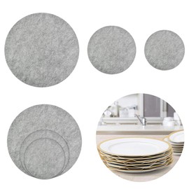 EMAGEREN Felt Plate Dividers 24 Pieces Plate Protectors Anti Friction Protective Mat Dish Separator Pads China Storage Protectors for Protecting and Stacking Your Cookware, 3 Different Size (Grey)