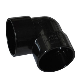 Solvent Black 40mm (43mm) Waste Pipe 90 Degree Knuckle Bend - Pack of 2