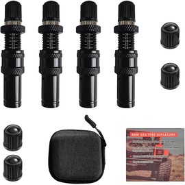 Dsocool 4 Pcs Automatic Tire Deflators Kit, 10-30 PSI / 0.7BAR-2.1BAR Adjustable Tire Deflator with 4 Valve Caps, Auto-Stop Tire Air Deflator Valve for Cars Trucks Motorcycles Offroad Vehicle ATVs Tir