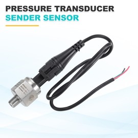 sourcing map Pressure Transducer Sender Sensor with Connector, 1/8" NPT 500 PSI Stainless Steel Pressure Transmitter for Oil Fuel Water Air