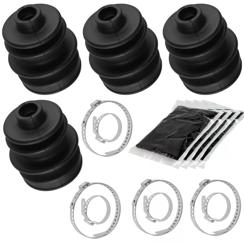 Caltric 2 Rear Axle Inner Outer CV Boot Kit for