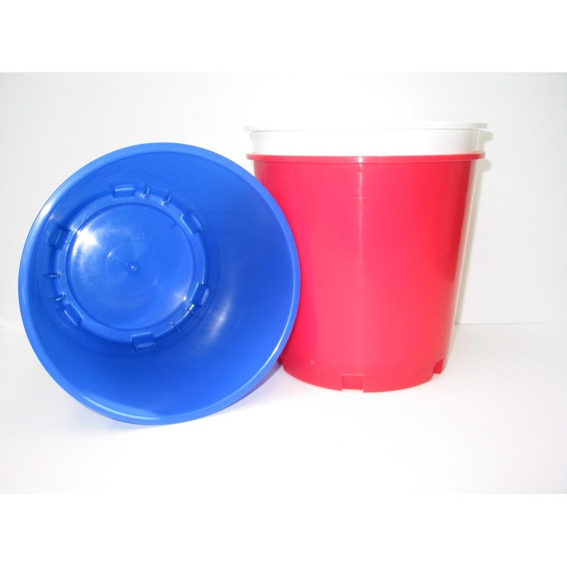 Buckets, 176 Ounces, Pack 3, Colors Red White Blue