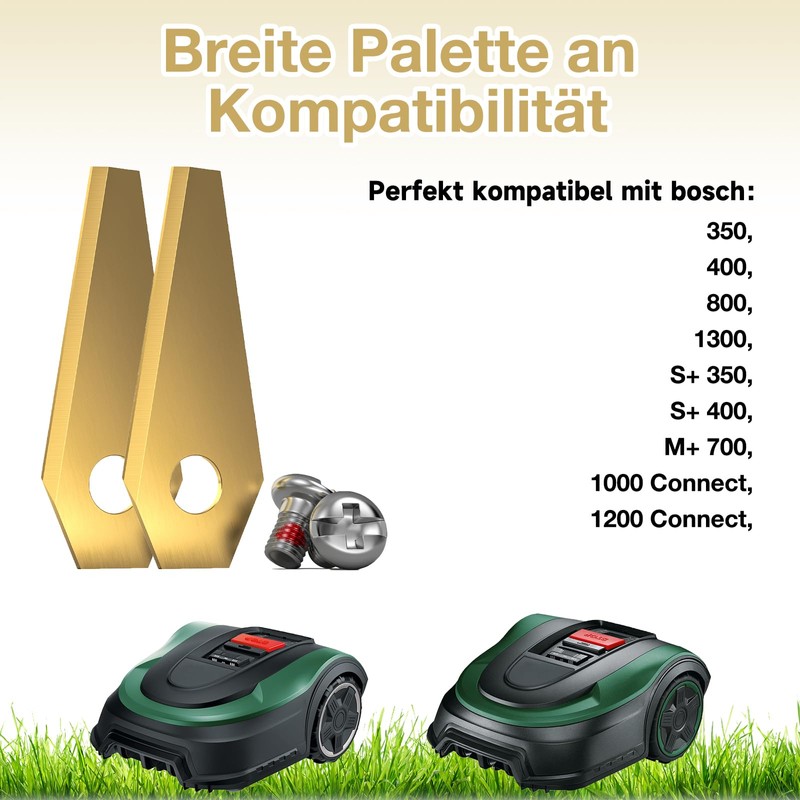 Robotic Lawnmower Blade Compatible with Bosch Indego, FOTEEMO Titanium Carbide