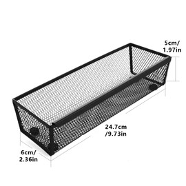 LDHHYH 8Pcs Cutlery Kitchen Drawer Organiser, Mesh Cutlery Drawer Organiser, Grid Utensil Drawer Organizer with Non-Slip Feet for Kitchen, Office, Bathroom, Pantry, Black