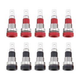 EMSea 10pcs 4mm Female Adapter Banana Plug Audio Speaker Banana Plug Test Plug Panel Mount Banana Socket Jack Plug (5pcs Black 5pcs Red)