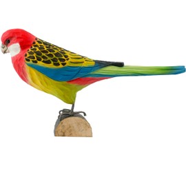 WILDLIFEGARDEN Wildlife Garden WG4807 DecoBird Rosella - Hand Carved Decorative Wooden Bird - Australian Birds