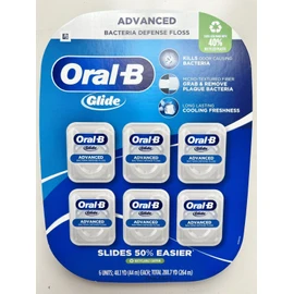 Oral-B Oral B Glide Bacteria Defense Floss Advanced Floss 6 pks ( total 288.7YD )  NEW!