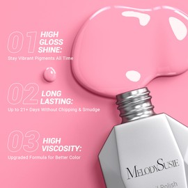 MelodySusie Thick Pink Gel Nail Polish,0.5fl oz Milky Pink Nails Soak Off UV LED Light Pink Gel Polish Christmas Gift for Women Nail Art Manicure Salon DIY Nail Design Decoration at Home-362