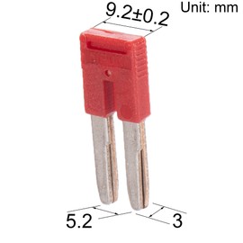 SIPUN UFB FBS DIN Rail Terminal Block Press-Fit Jumper 2 Pole Plug-in Bridge Two Pole for 2.5mm Terminal Block 100 Pcs