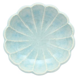 Seto Ware 127-0156 "Chrysanthemum Flower" Small Plate, Bean Plate, Diameter Approx. 3.5 inches (9 cm), Blue (Blue) Made in Japan