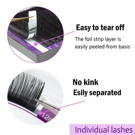NAGARAKU Eyelash Extensions Individual Lashes 0.03mm C curl 10mm 16 Rows Soft Natural Matte Black Professional Mega Volume Beauty Salon Supplies