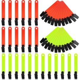 Leitee Trail Markers Reflective Tree Tacks Hunting Reflector Tacks Trail Marking Ribbon with Clips for Hiking Hunting Outdoor (Fluorescent Yellow, 48)
