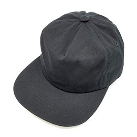 AcademyFits 5 Panel Mid Crown Cotton Vintage Painters Cap Buckle Back Strap Adjustable Men Women Unisex Flat Visor Hat (Black)