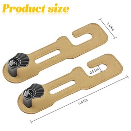 KHGUZ 2PCS Car Seat Headrest Hooks, Multifunctional Metal Leather Vehicle Storage Hangers for Purses and Handbags, Foldable Auto Interior Seat Back Organizer Hook, Universal Fit (Beige)