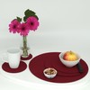 Round Place Mat Felt Coaster in 35 cm, Bordeaux (HF003)