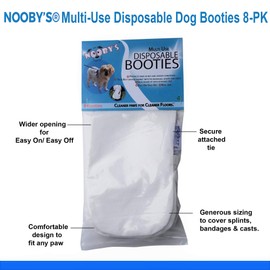 Wound Recovery Dog Boots 8-Pack by Nooby's. Protects Wounds, Bandages and medications. Medical Dog Booties for Maximum Protection Indoors and During Short Walks. (LG: 3.5" - 4.5" Width)