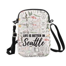 Seattle Gifts and Souvenirs Life is Better in Seattle Make-up-Tasche, Geschenk für Damen, In Seattle Cr EU, Kosmetiktasche mit Aufdruck