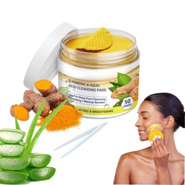 Turmeric Kojic Acid Cleansing Towel 50pcs Gently Cleanse Pores And Remove Dirt, Oil, And Makeup