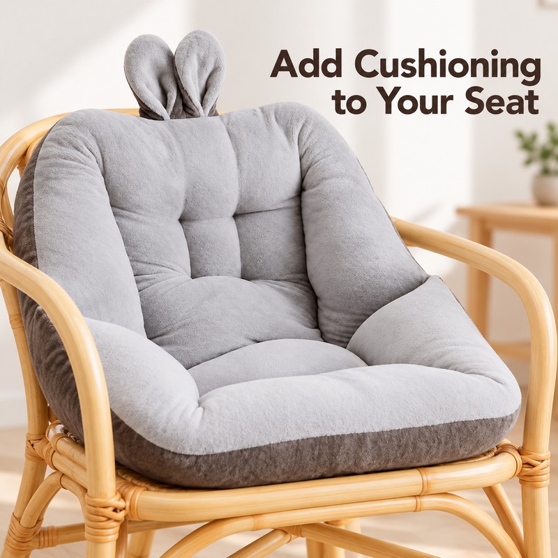 Rabbit Ear Seat and Back Cushion - Polyester Fabric with