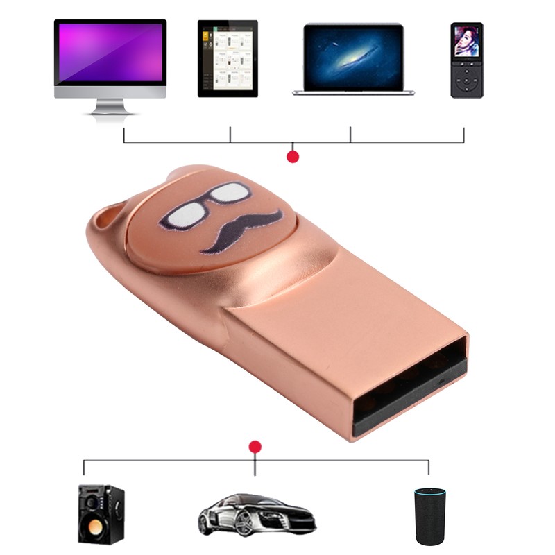 U Disk Cartoon Moustache Pattern USB Flash Drive Computer Data